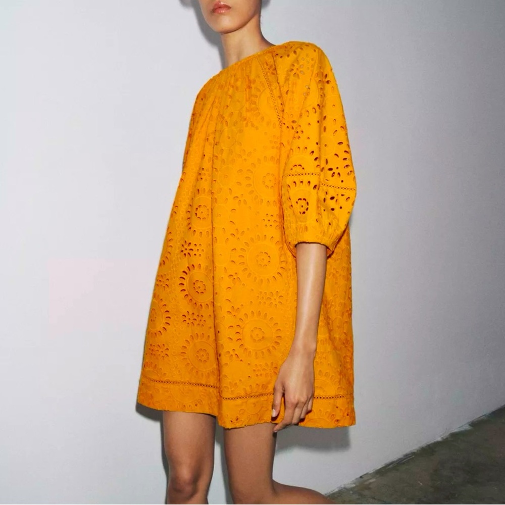 New ZARA Eyelet Mini Dress
